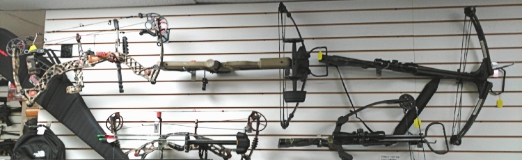 selection of crossbows available at Bank Gun and Pawn in Havre de Grace, MD