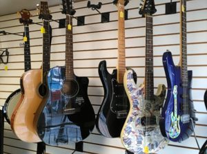 guitar selection at Bank Gun and Pawn in Havre de Grace, MD